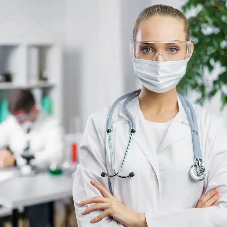 Profissional de clínica médica com a folha de pagamento em dia